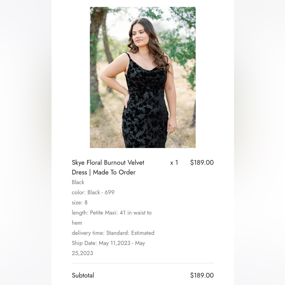 Black Revelry Skye burnout velvet floral dress bridesmaid or wedding guest